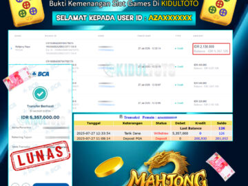 User AZA****** Menang Besar senilai Rp 5.357.000