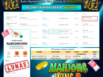 User KOJ**** Menang Besar senilai Rp 20.000.000