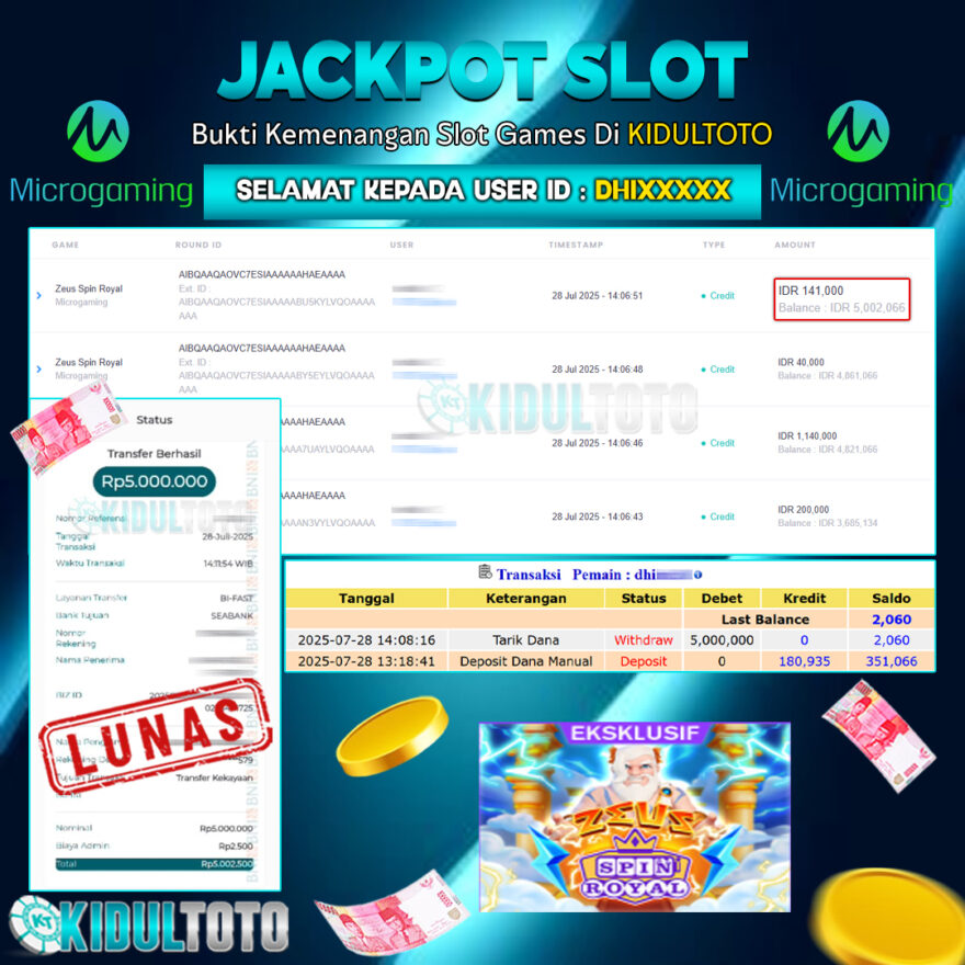 User DHI***** Menang Besar senilai Rp 5.000.000