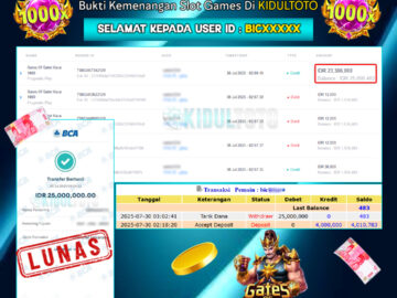 User BIC***** Menang Besar senilai Rp 25.000.000