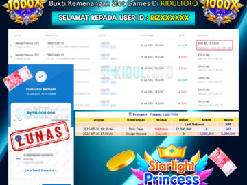 User RIZ****** Menang Besar senilai Rp 50.000.000