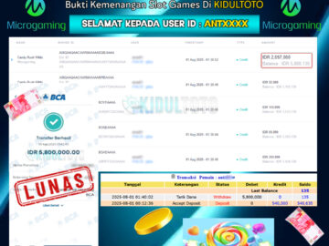 User ANT**** Menang Besar senilai Rp 5.800.000
