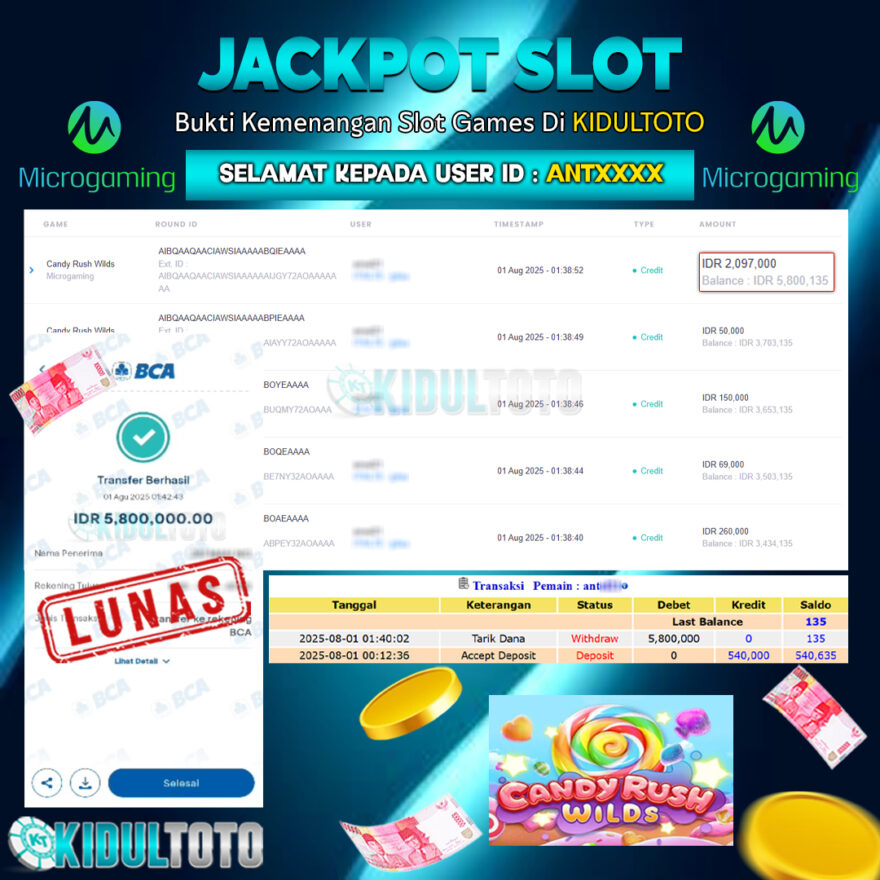 User ANT**** Menang Besar senilai Rp 5.800.000