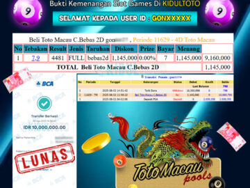 User GON***** Menang Besar senilai Rp 10.000.000