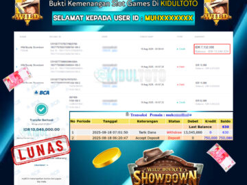 User MUH******* Menang Besar senilai Rp 13.045.000