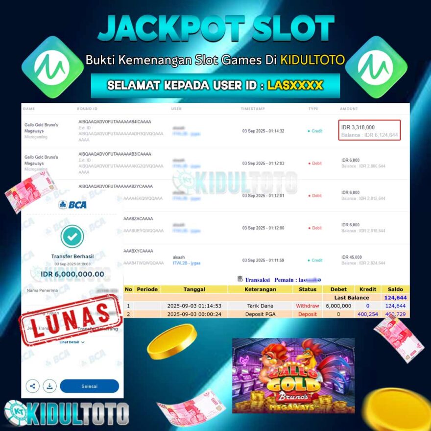 User LAS**** Menang Besar senilai Rp 6.000.000