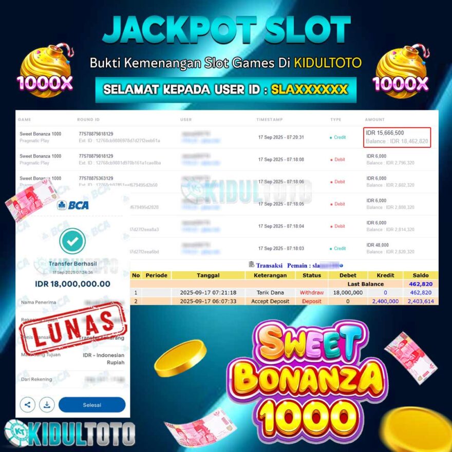 User SLA****** Menang Besar senilai Rp 18.000.000