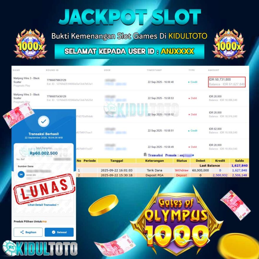 User ANJ**** Menang Besar senilai Rp 60.000.000