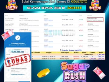 User DAE**** Menang Besar senilai Rp 40.000.000