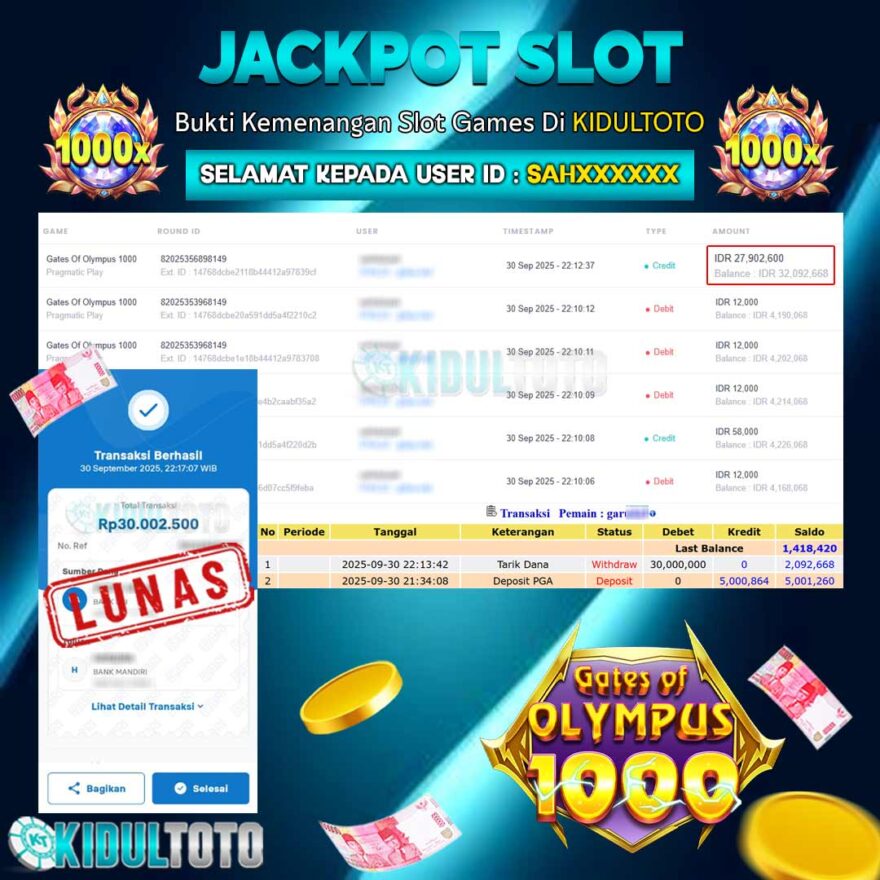 User SAH****** Menang Besar senilai Rp 30.000.000