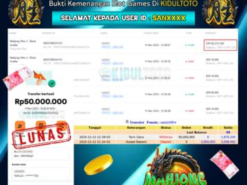 User SAN**** Menang Besar senilai Rp 50.000.000