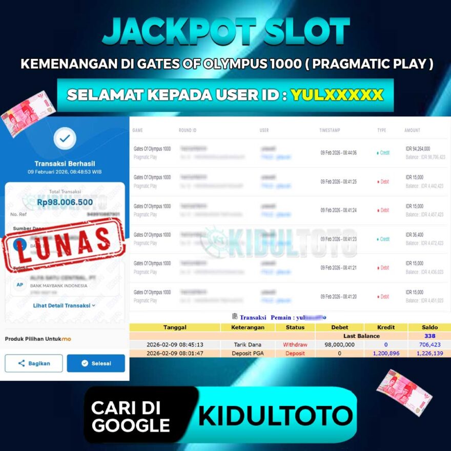 User YUL***** Menang Besar senilai Rp 98.000.000
